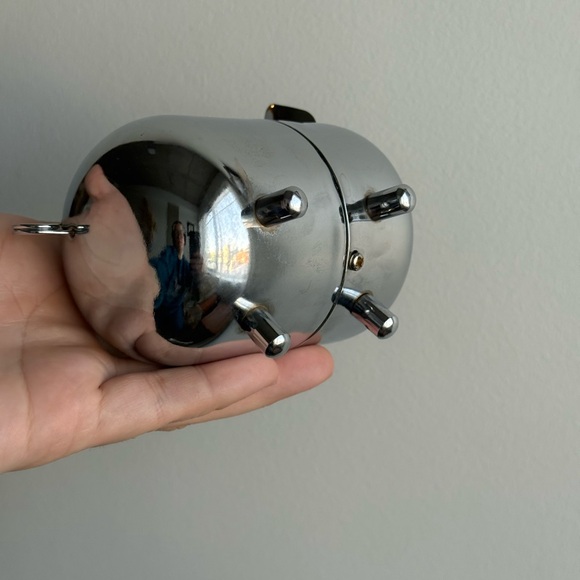 Pig Piggy Bank Metal Made in Hong Kong Minimalist Vintage Decor MCM - Picture 4 of 11